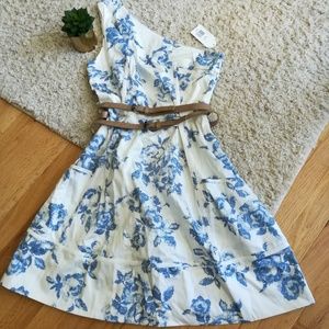 Jessica Simpson Belted One Shoulder Dress